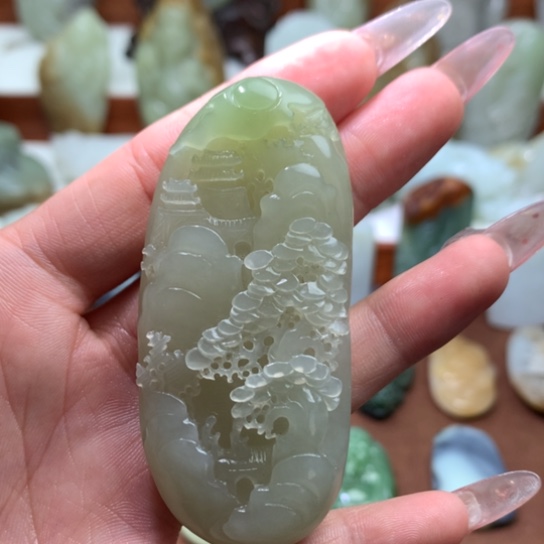 和田玉未镶嵌吊坠(不含链)