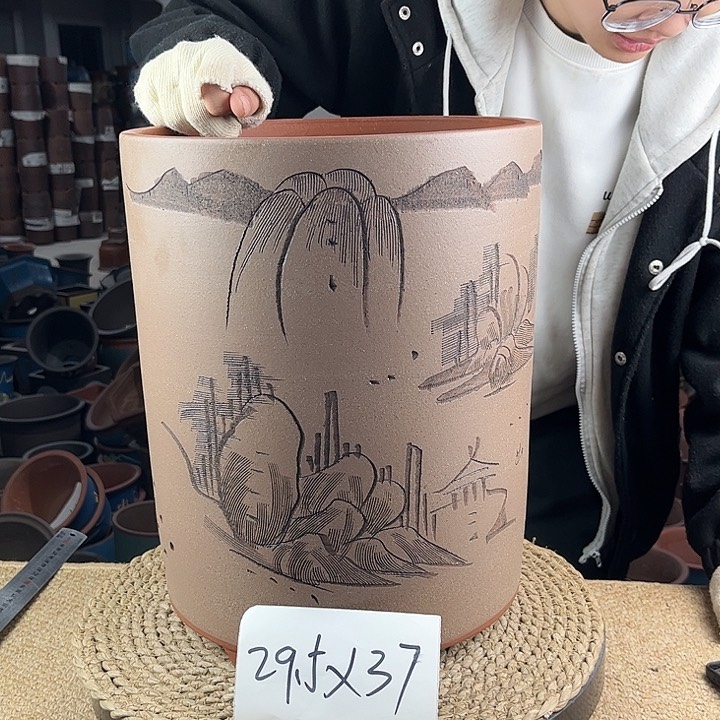 红陶紫砂花盆紫砂