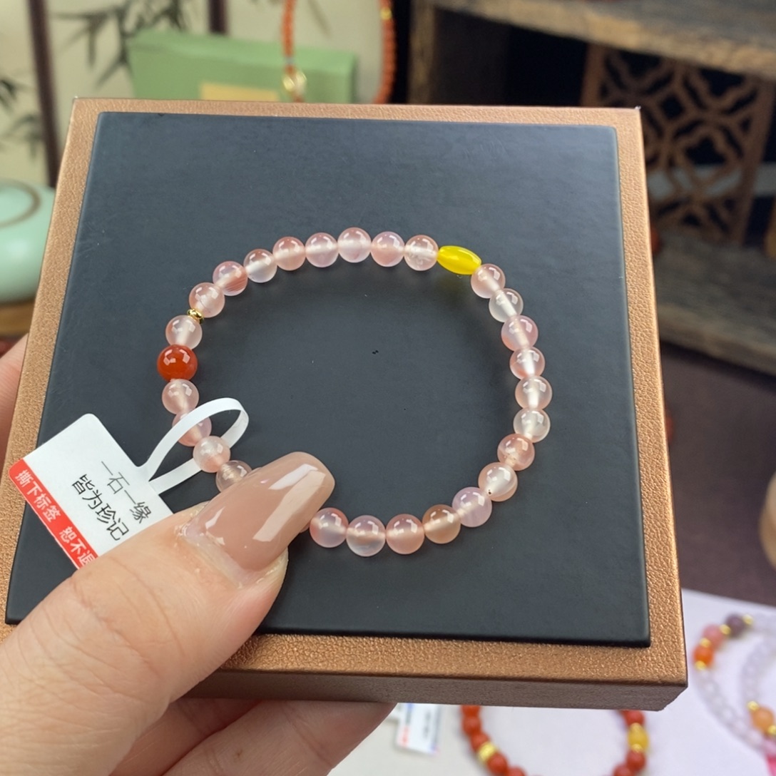 南红玛瑙未镶嵌手链