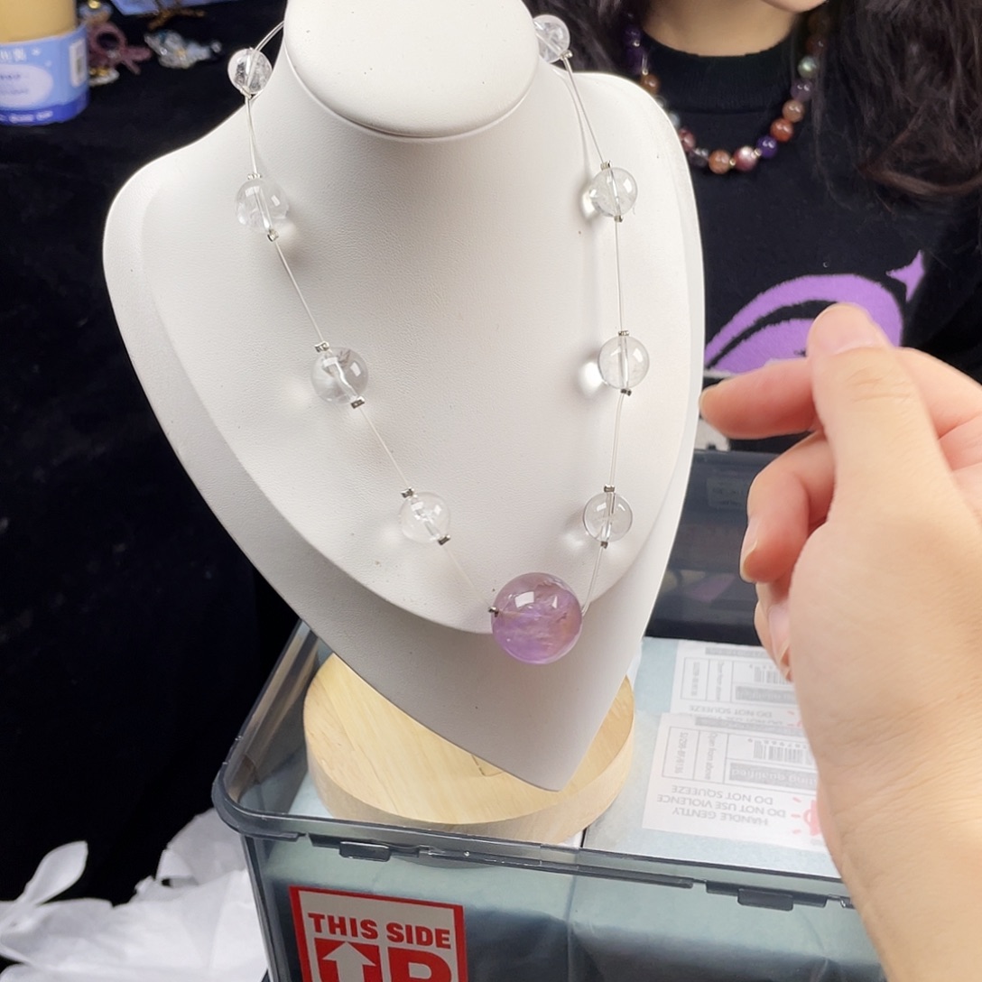 黄晶银S925镀金镶嵌手串