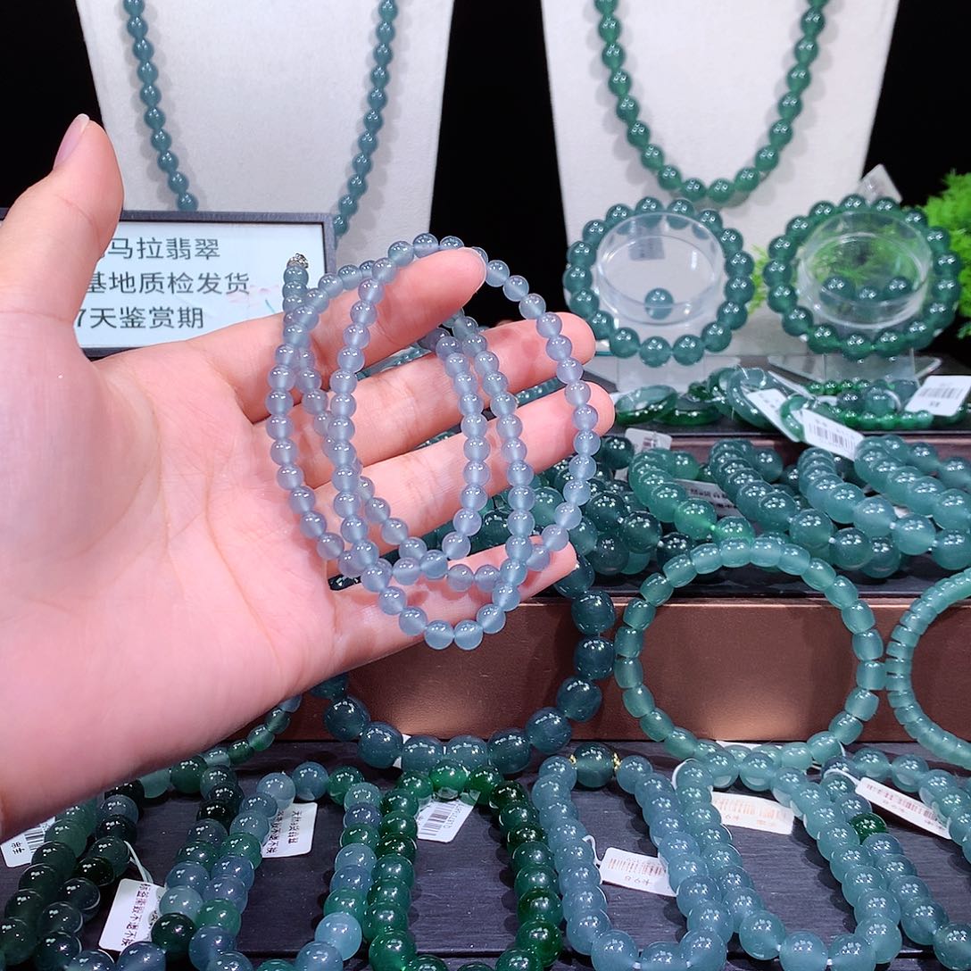 *****翡翠未镶嵌手链天然a货翡翠项链5.8