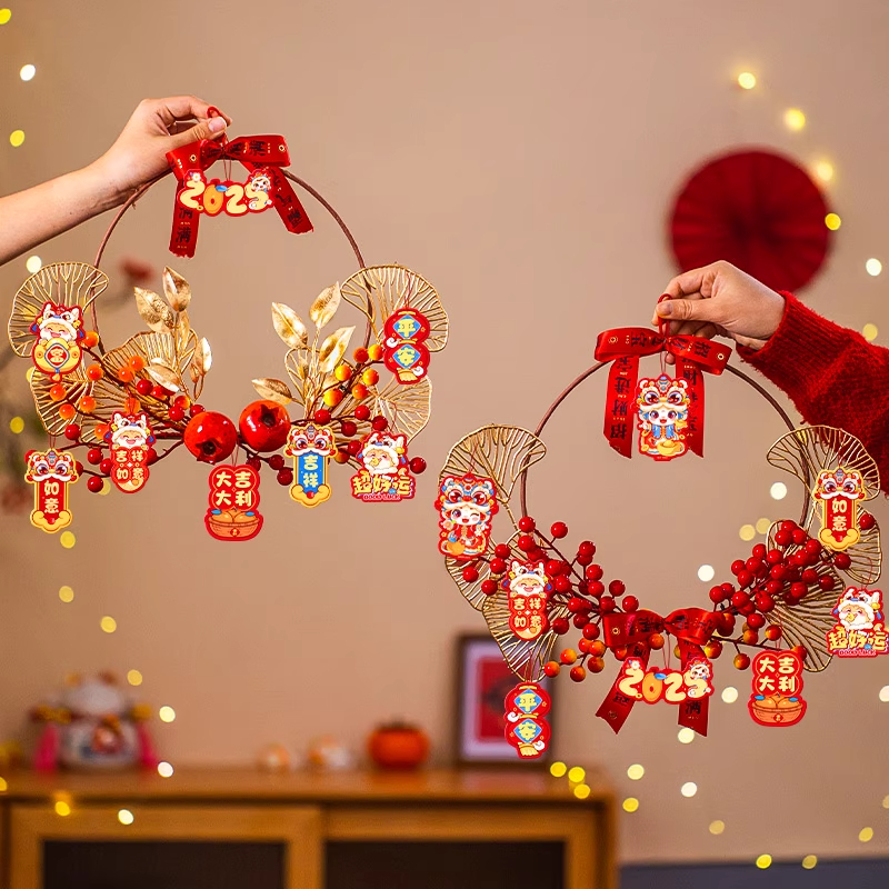 2026马年新年装饰挂件过年春节客厅背景墙柿子福挂饰贺年氛围布置