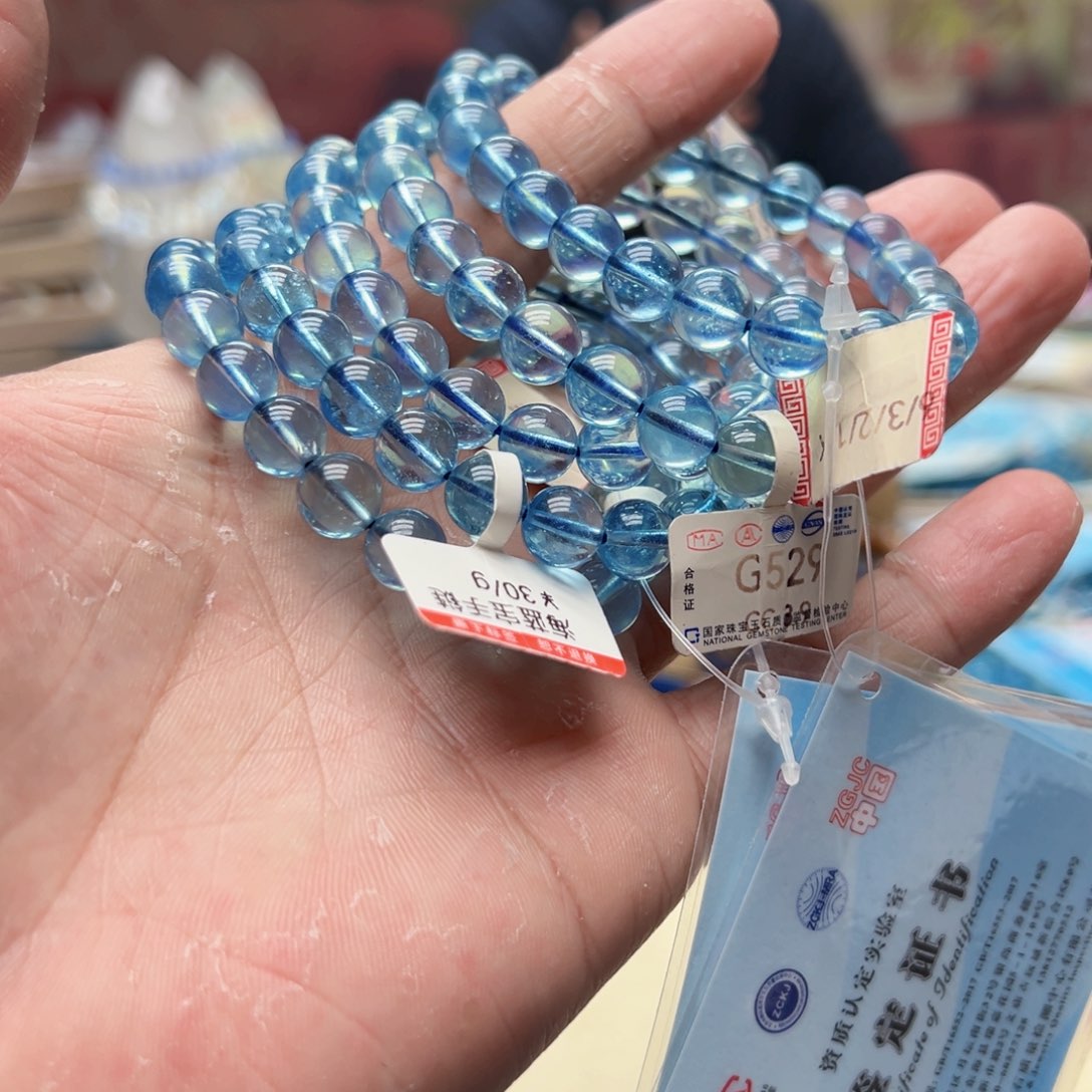 合成（培育）海蓝宝石未镶嵌海蓝8