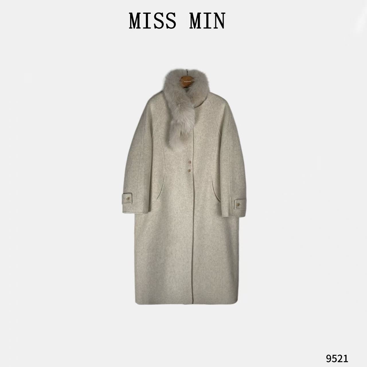 MISS MIN【沦陷】韩系毛领长款大衣千金清冷贵系衣服显瘦大衣9521
