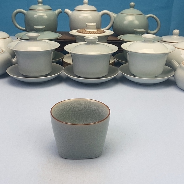 壶鱼鳞冰花天圆四方杯原矿原釉原产地