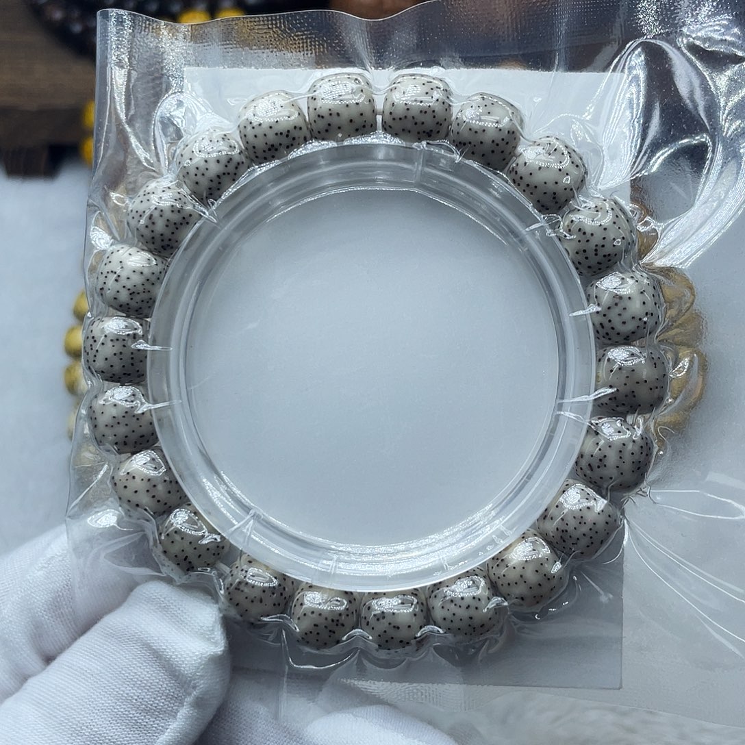 星月菩提手串原生态骨瓷白10✖️9侧留白针尖星