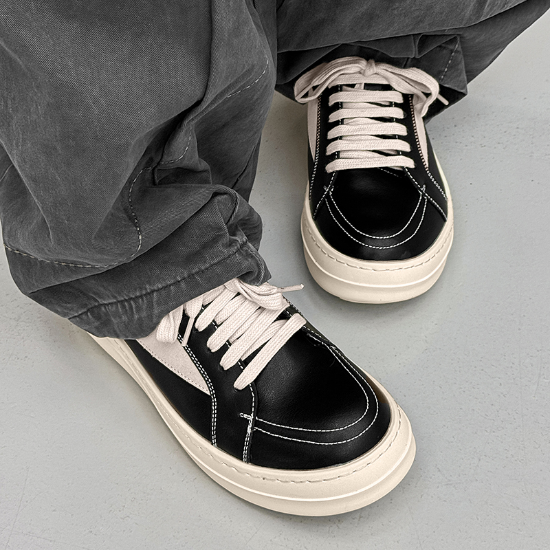 Sialoss德训鞋2026新款男鞋小众倒三角运动休闲鞋厚底增高德比鞋