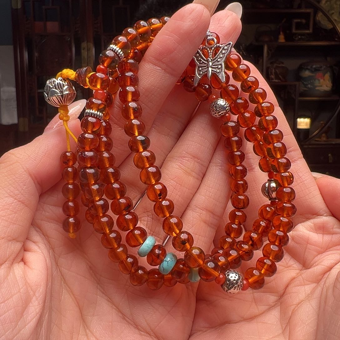 琥珀裸石未镶嵌抚顺琥珀20119-8。6mm