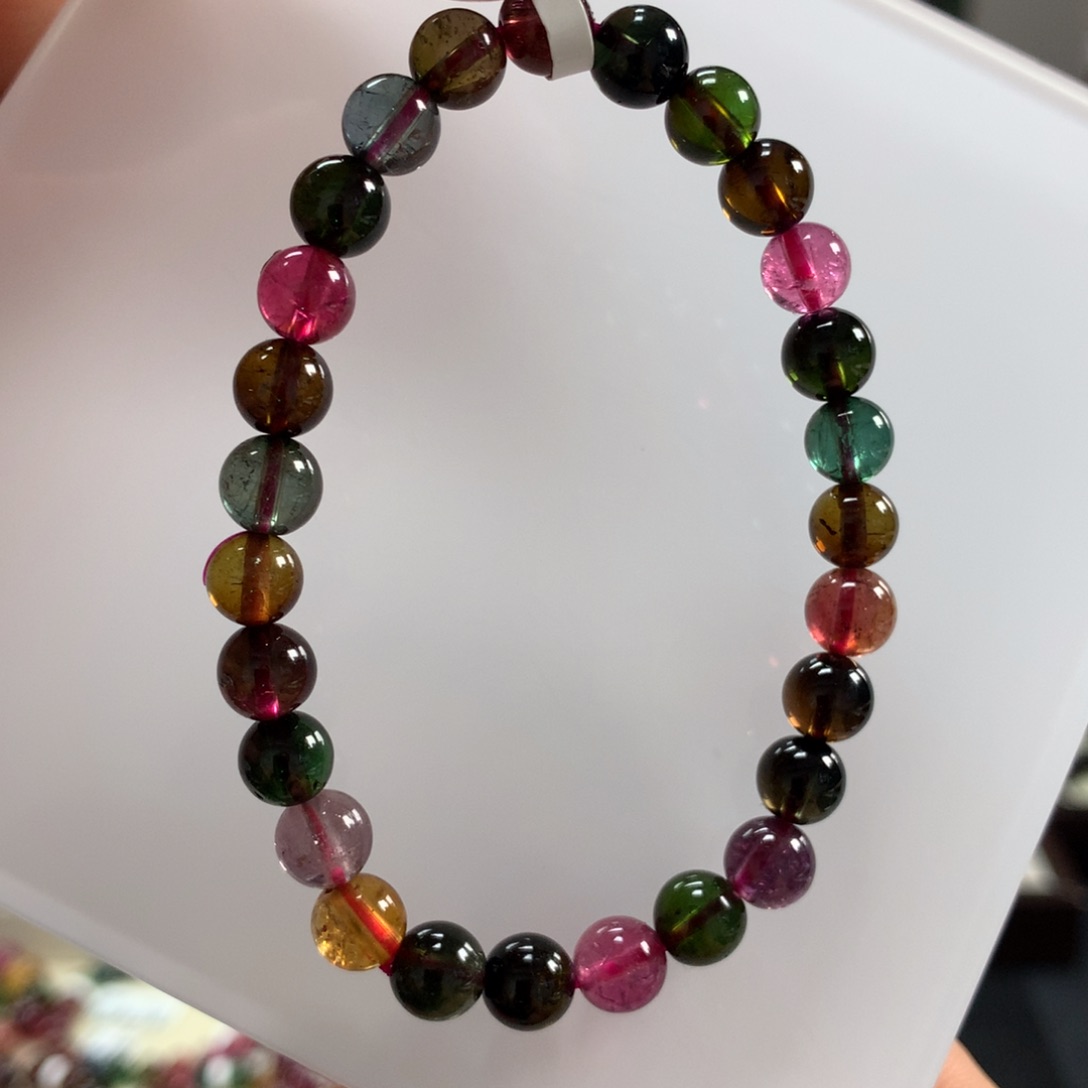 碧玺手链未镶嵌6.7毫米左右