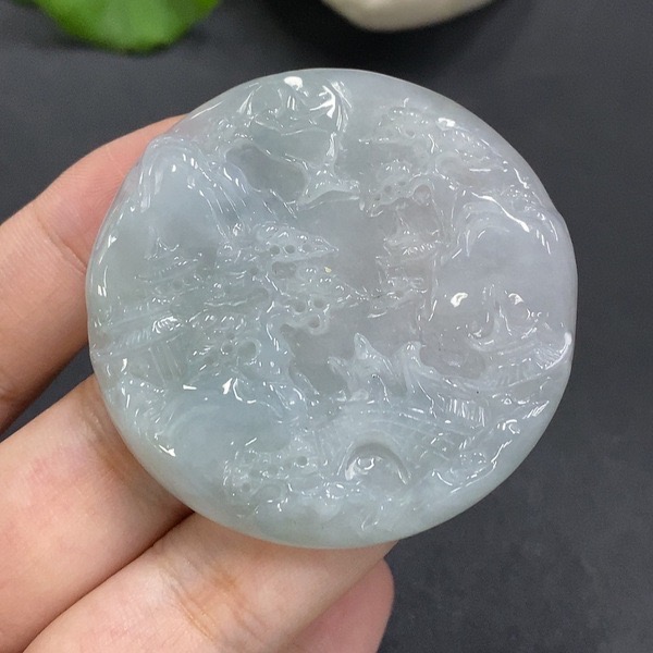 A39-天然A货翡翠-山水牌