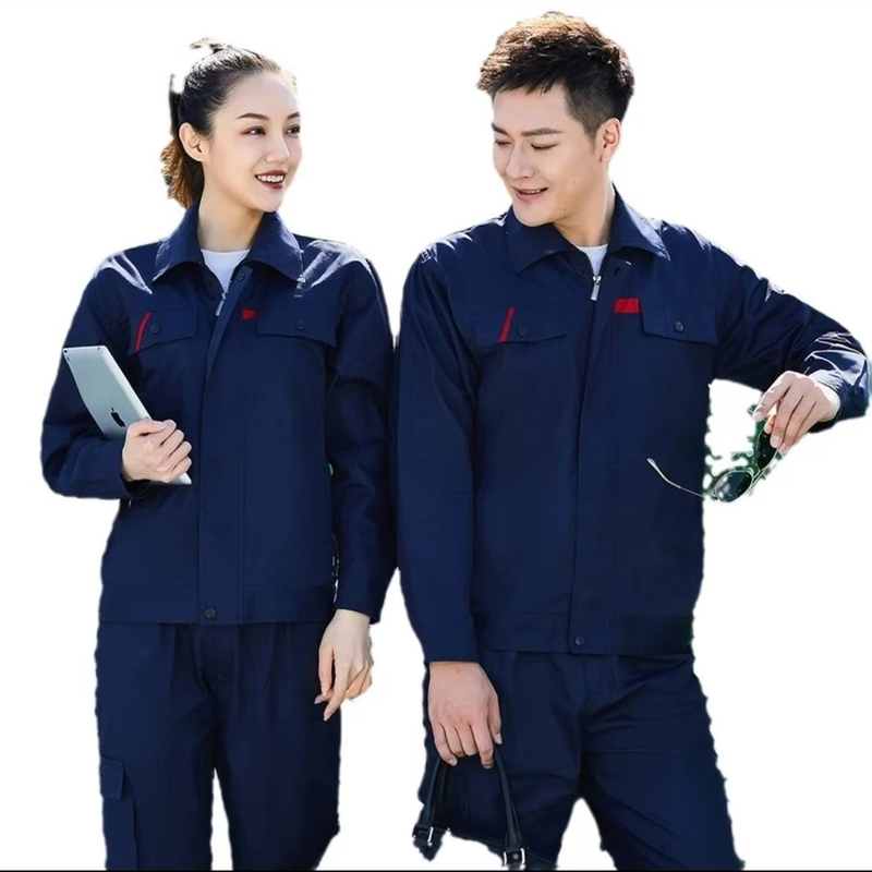 春秋纯棉工作服男上衣耐磨长袖工地低昂电工汽修加厚工作服定制