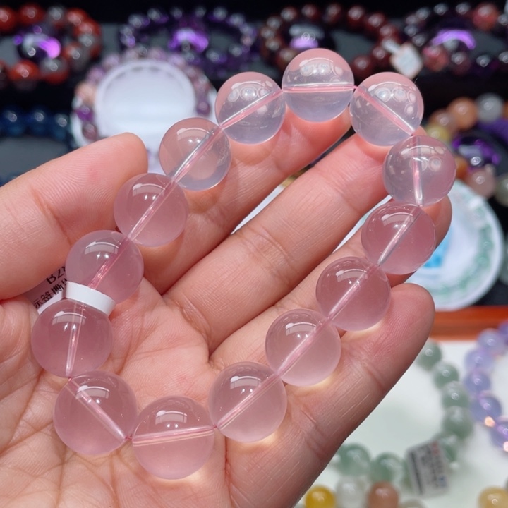 水晶手链未镶嵌粉晶手链，