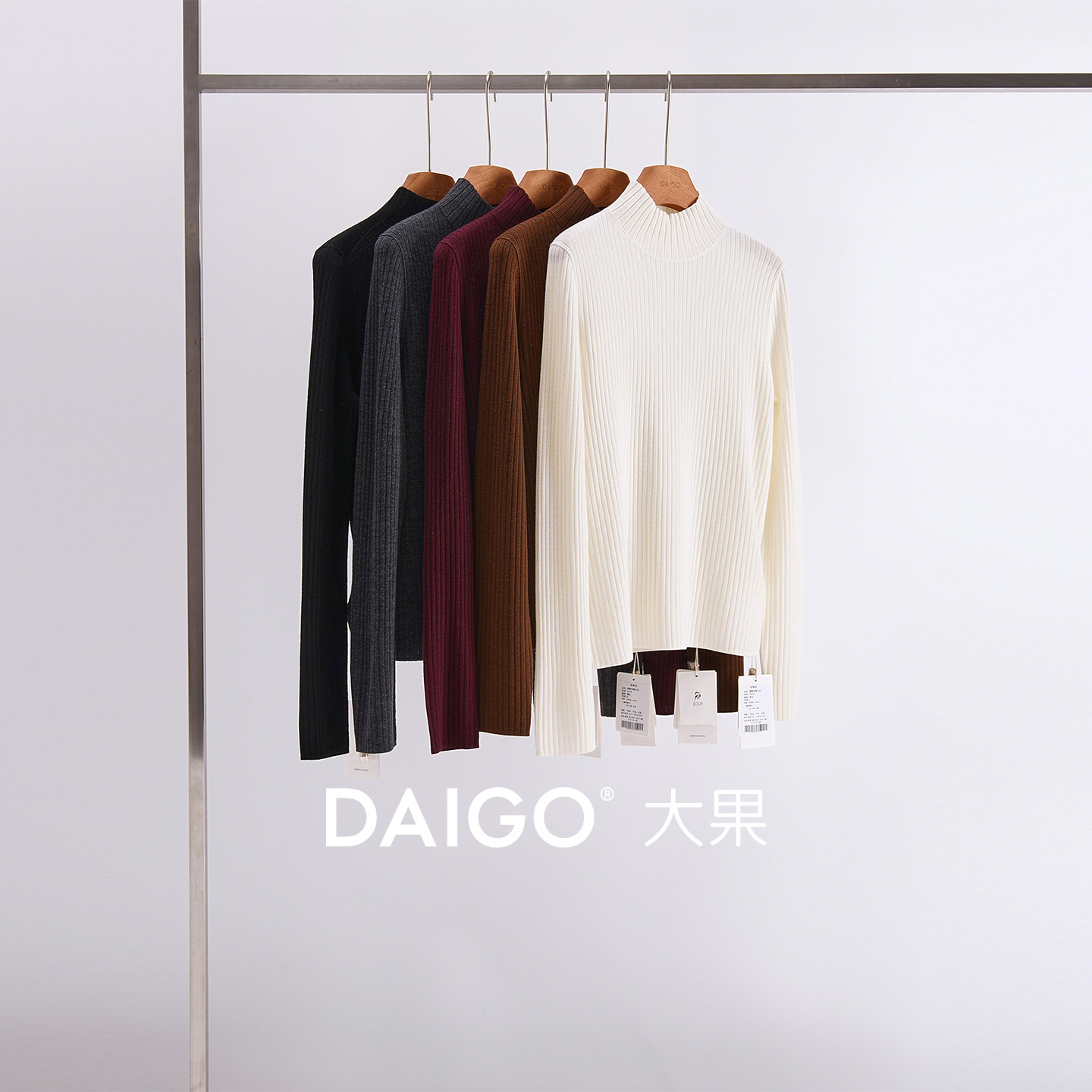 大果store 匠心羊毛系列~60支美丽诺羊毛~优雅半高领针织套头衫