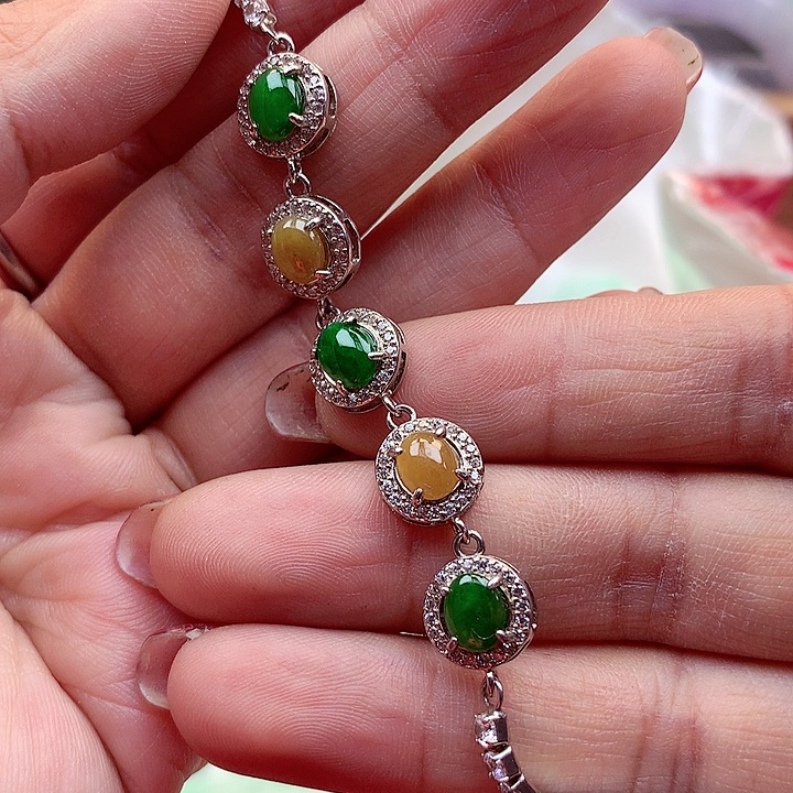 翡翠颈饰银S925镶嵌翡翠