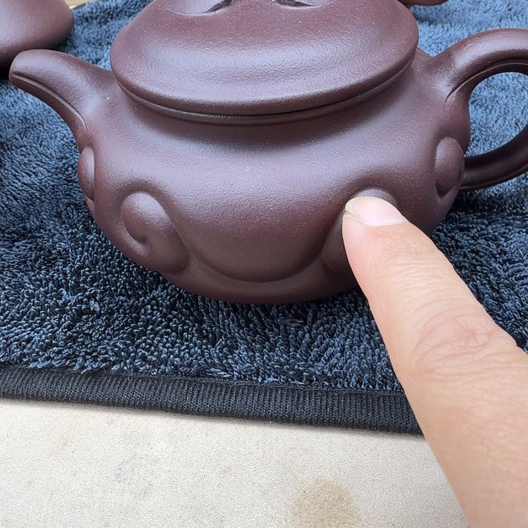 紫砂茶壶紫泥仿古如意250cc