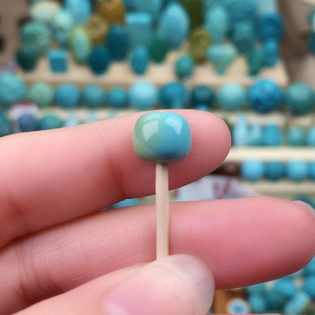 绿松石珠宝奇石未镶嵌9.2mm