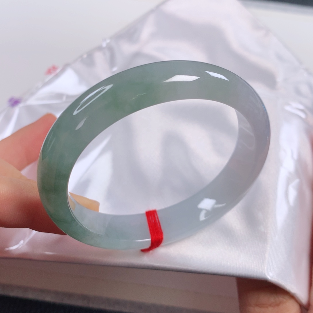 未镶嵌手镯翡翠冰湖绿半山水258 贵妃