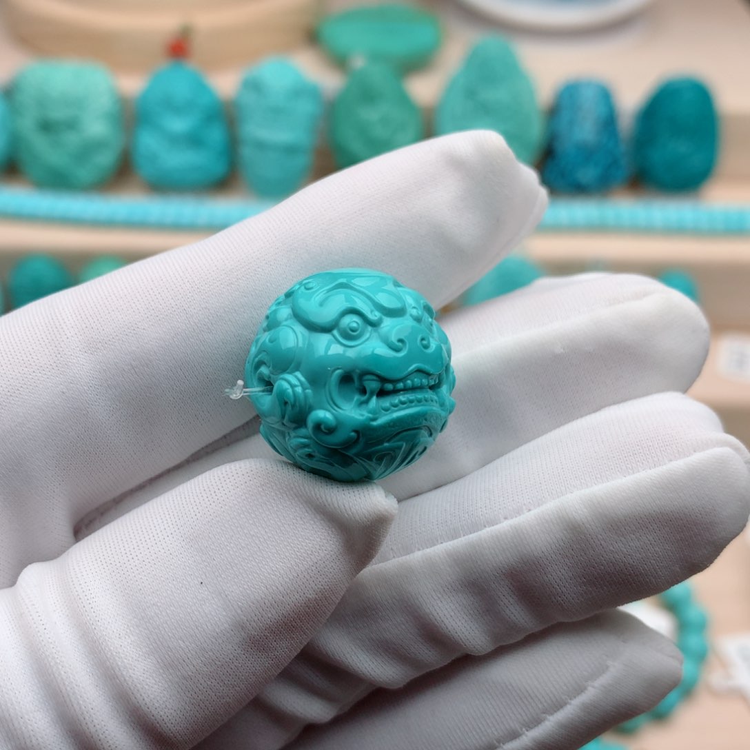 绿松石珠宝奇石未镶嵌19.5mm