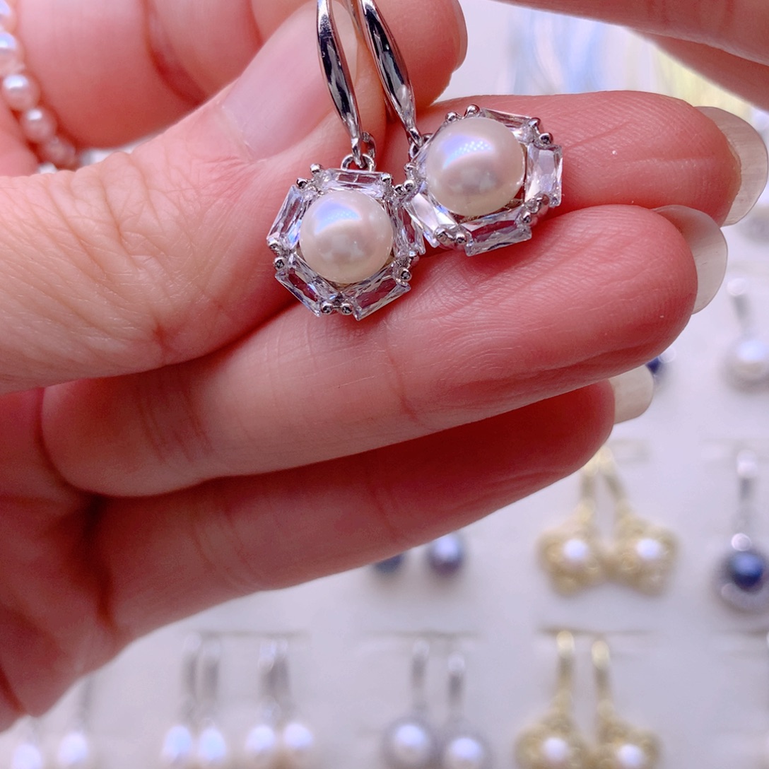 耳饰合金淡水珍珠