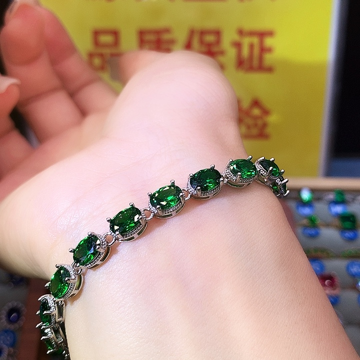 手链透辉石银S925镶嵌