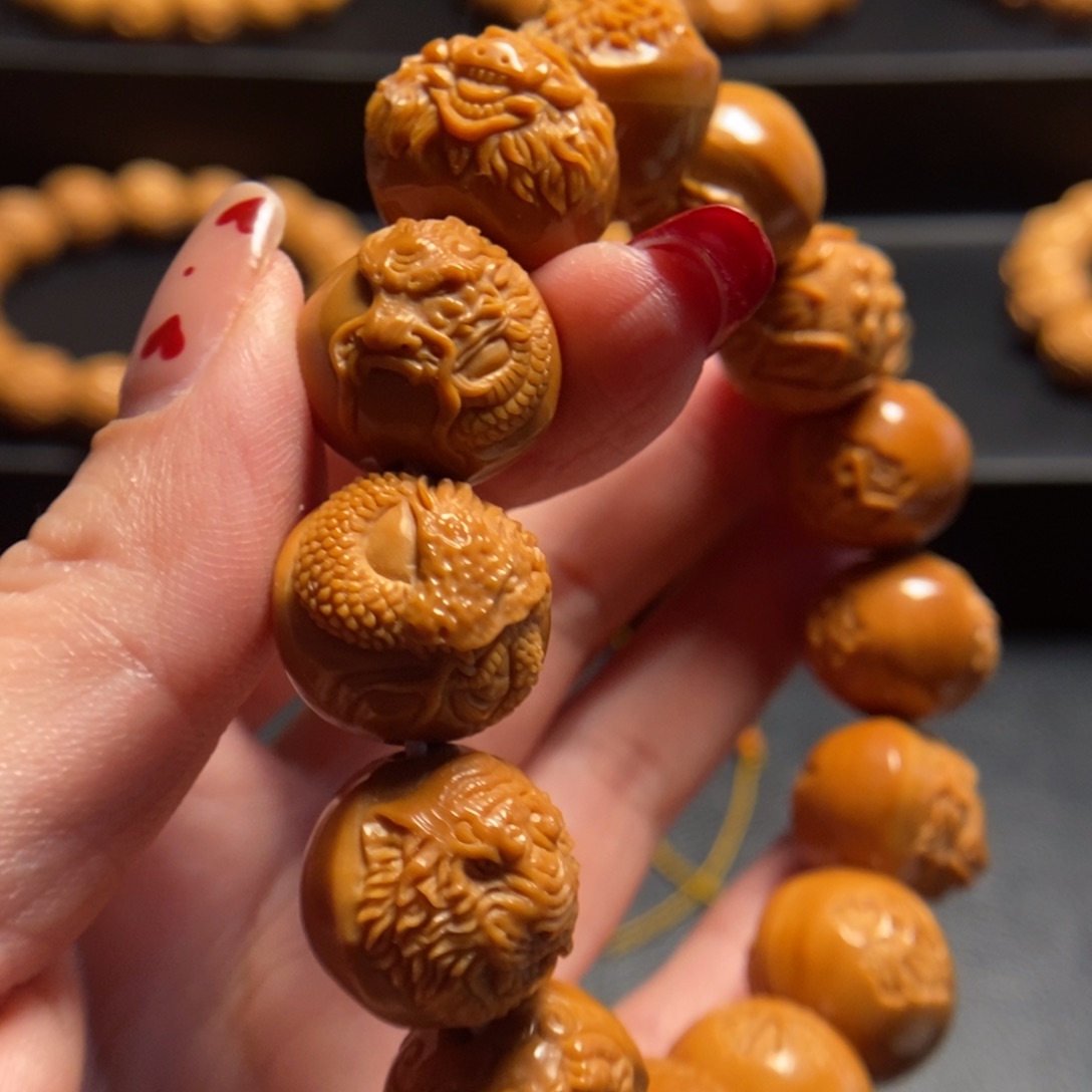 猴头核桃手串紫****馆十二生肖