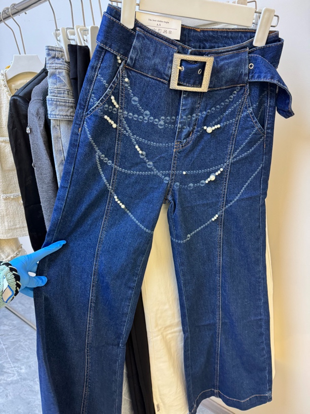 Eleven买手店重工牛仔阔腿裤（勿拍，不退换）