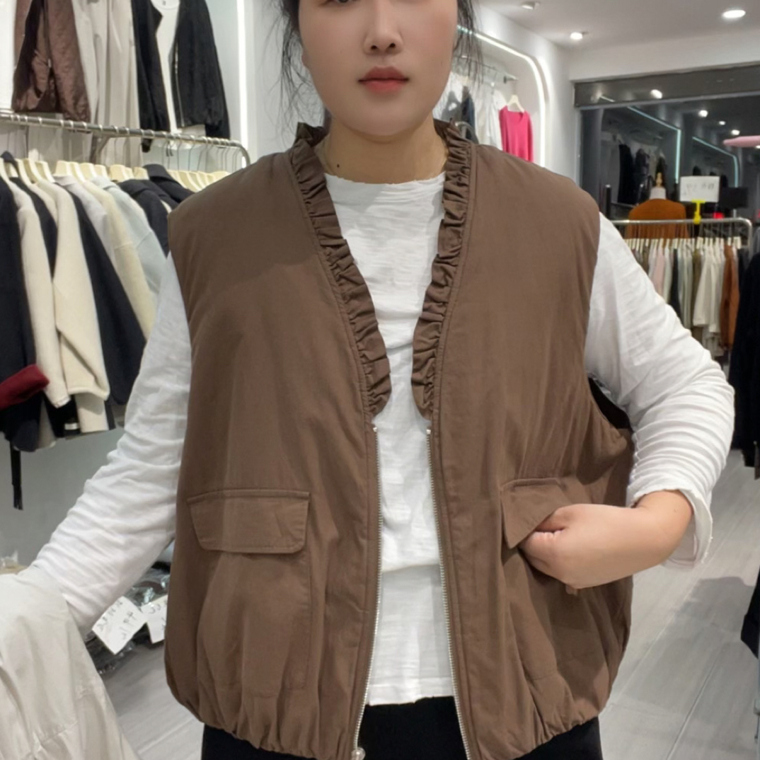 100g以下（不含）女拉链一粒扣马夹日系复古宽松无袖