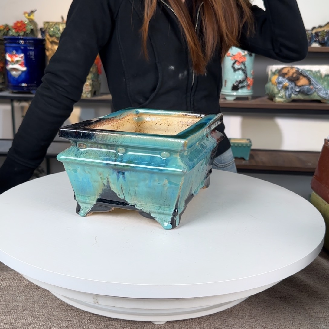 红陶一风堂石湾花盆。