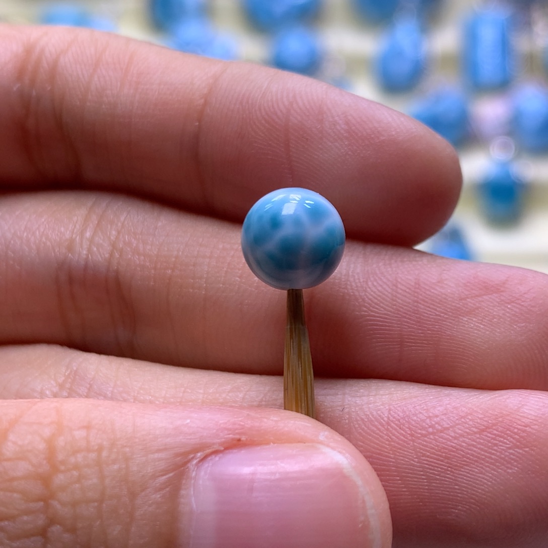 针钠钙石（海纹石）未镶嵌珠宝半成品8m单珠色差略异