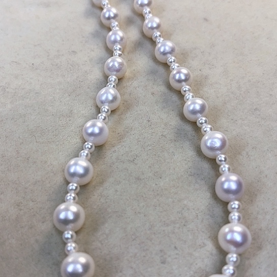 淡水珍珠颈饰银S925镶嵌
