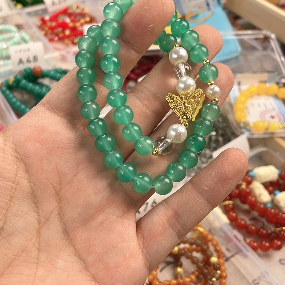 石英质玉手饰银S925镀金镶嵌