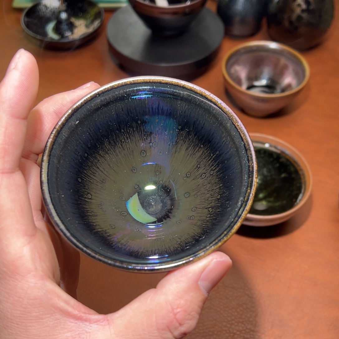 茶盏微瑕曜变电烧主人杯建窑建盏