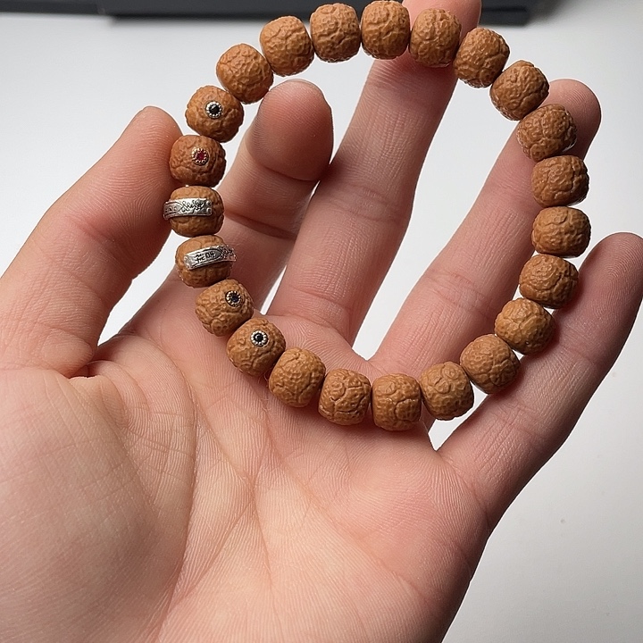 猴头核桃手串饕餮镶嵌118