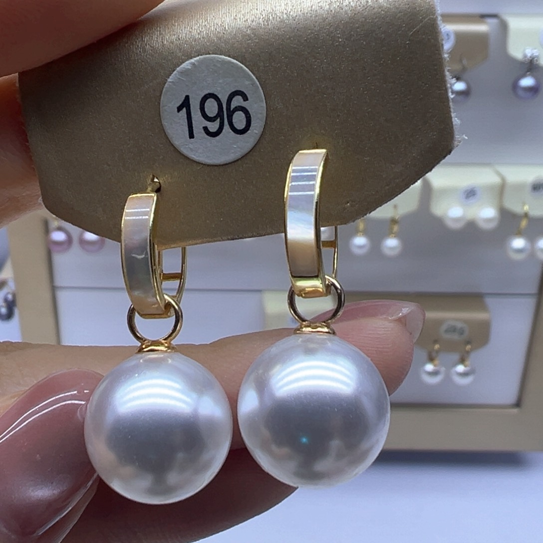 银S925镶嵌淡水珍珠耳饰
