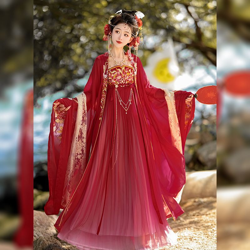 岱棠原创《牡丹花神》新品诃子裙绣花大袖衫唐制汉服齐胸春夏套装