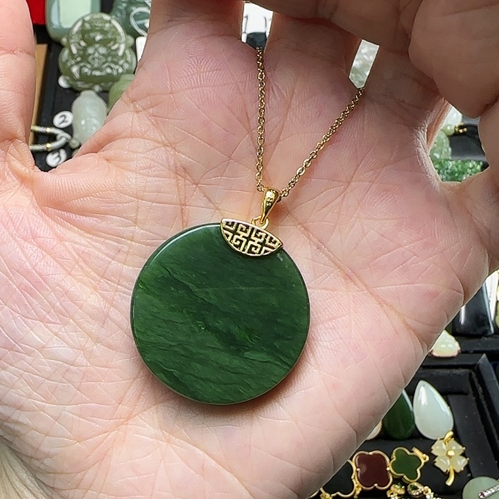 颈饰银S925镶嵌和田玉