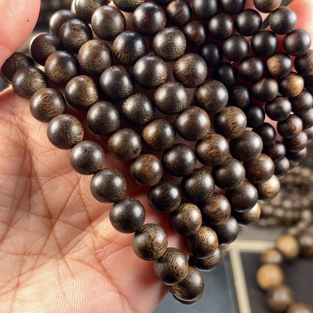 沉香手串美**美越南芽庄留疤紫棋楠