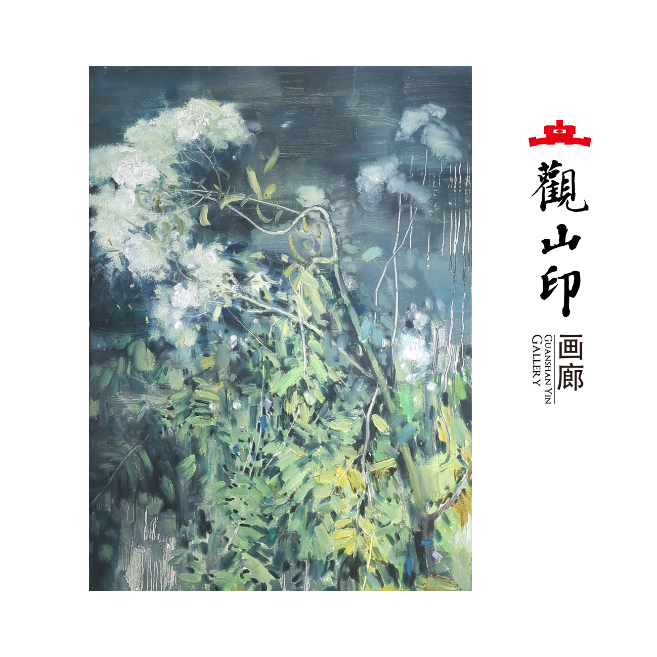 SMK原创手绘风景油画70x52cm花卉作品3324