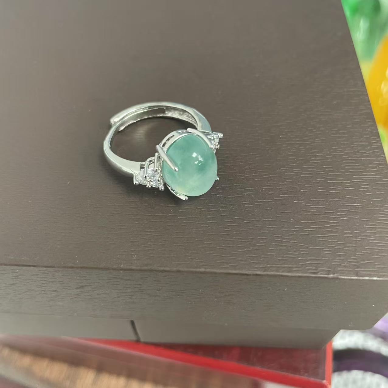 【大喜儿】绿花蛋面戒指-12WQ1985