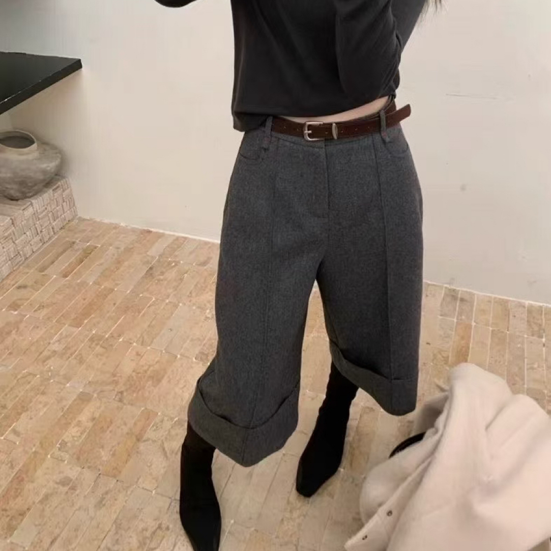 2025 冬季羊毛 翻边 7 分裤