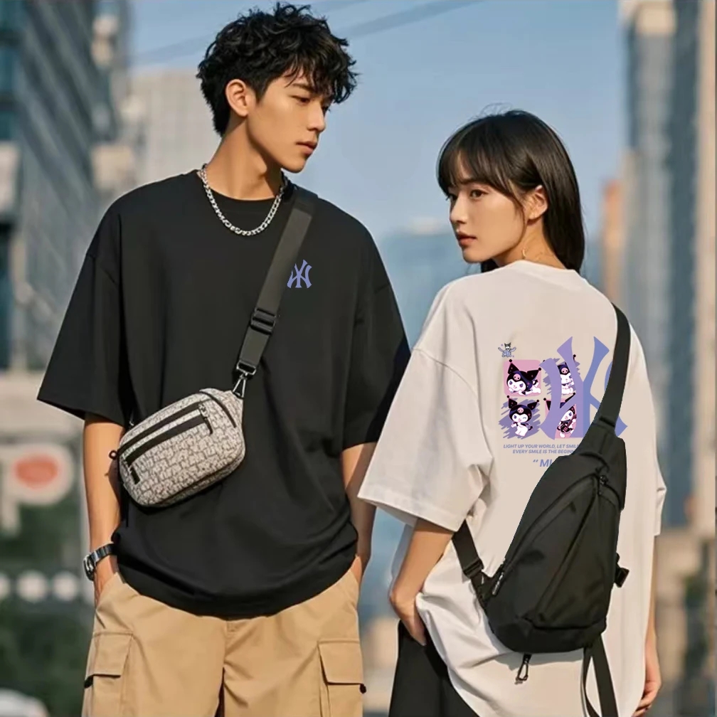 212潮牌T恤男女同款时尚百搭圆领印花t恤短袖前后库洛米Y