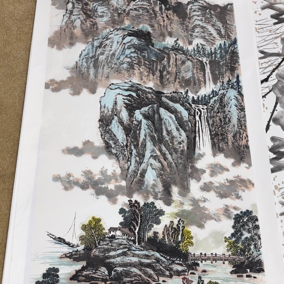 国画东**舅国画山水四尺巴进。琪