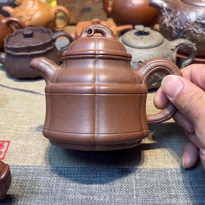 紫砂茶壶名**坊六方竹古零添加220cc