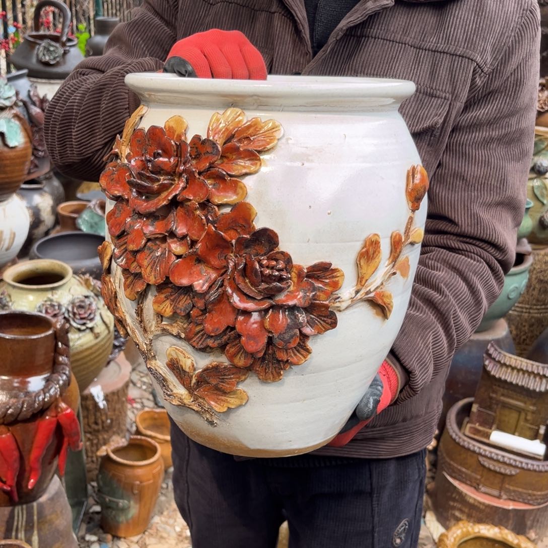 红陶高31口25有孔瑕