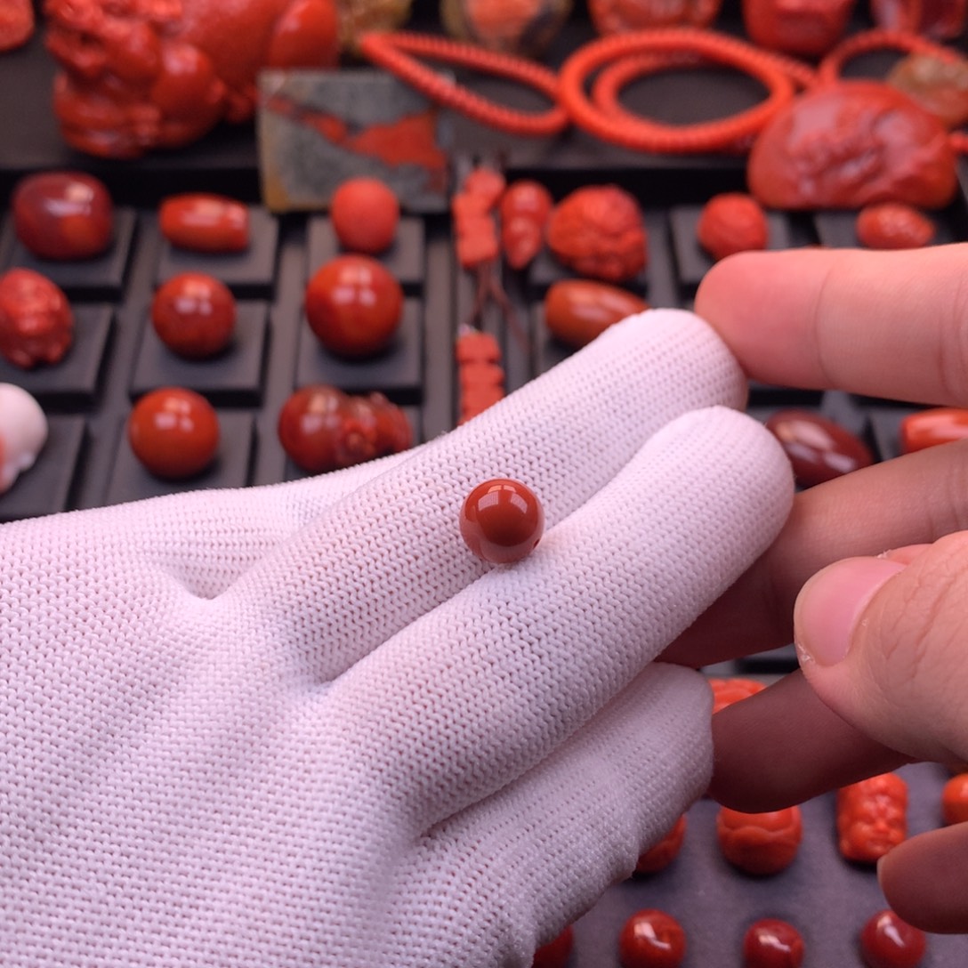 南红玛瑙未镶嵌川料原矿满色满肉圆珠单珠10mm