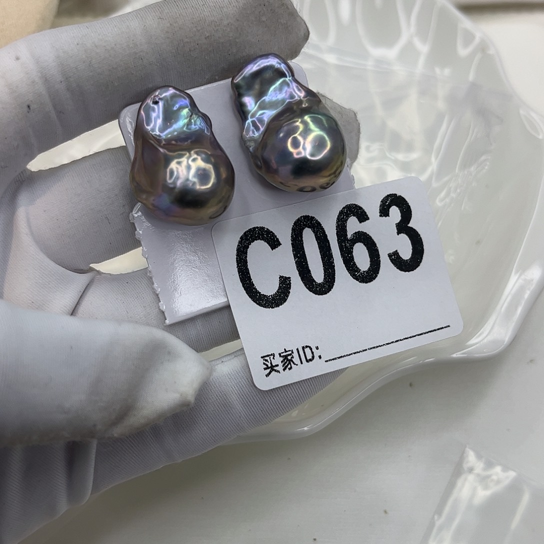 耳饰银S925镶嵌淡水珍珠