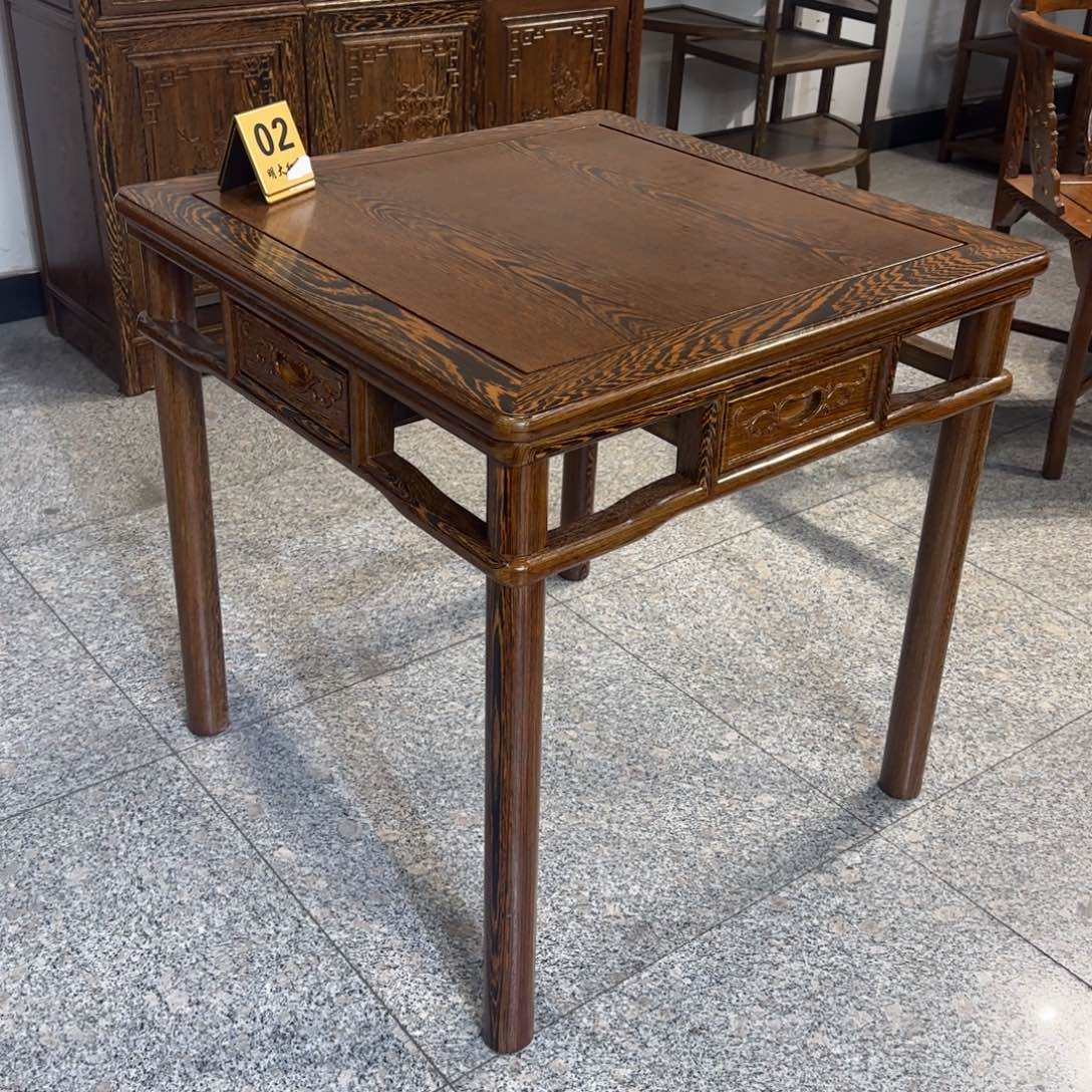 鸡翅木类成套家具音***来68✖️68高68带抽单桌