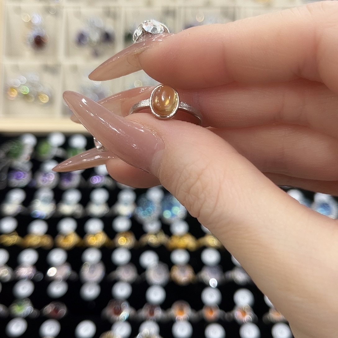 又***肉戒指水晶银S925镶嵌