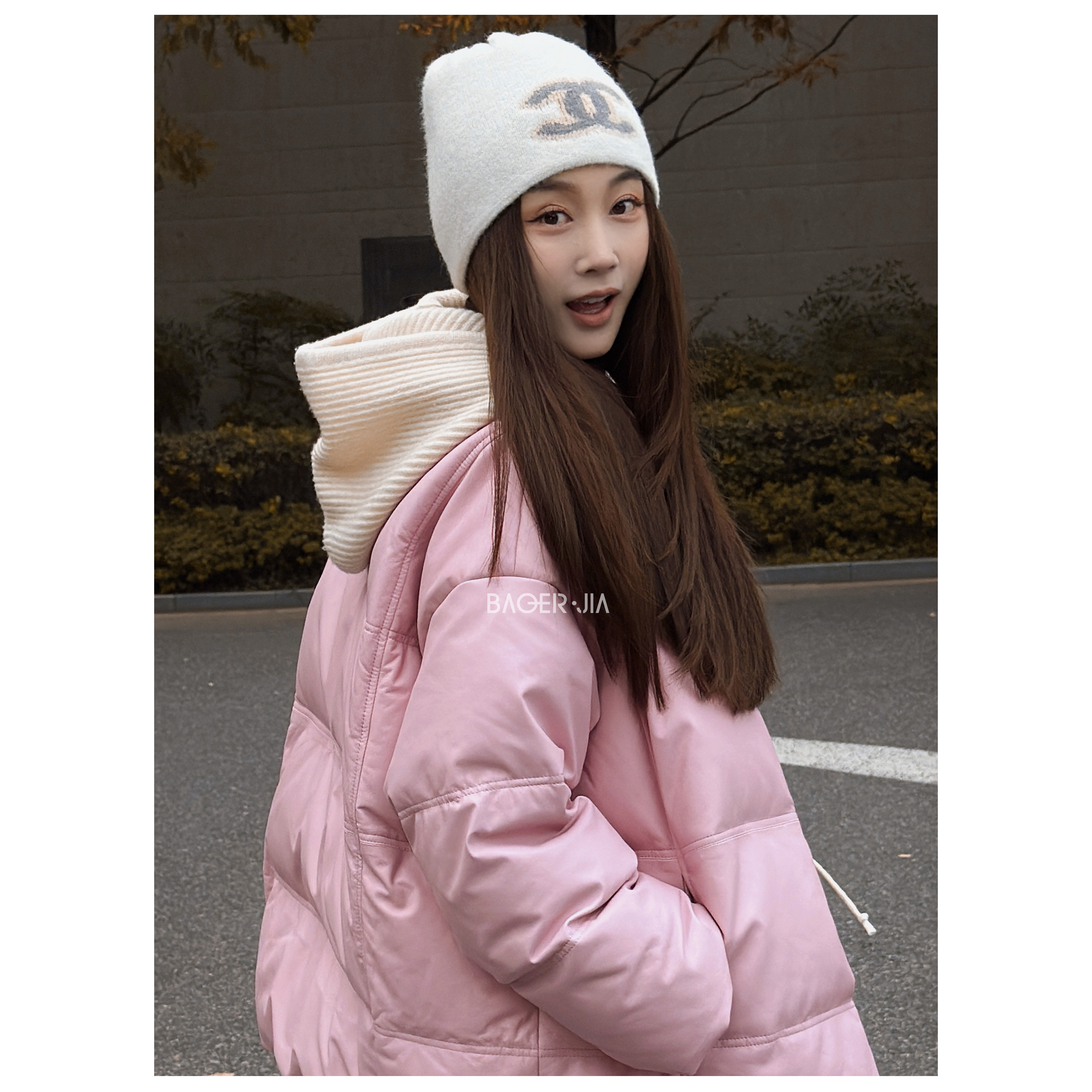 50-【高定真皮鹅绒】宝儿家含幂BH36525410超薄绵羊皮国标白鹅绒服