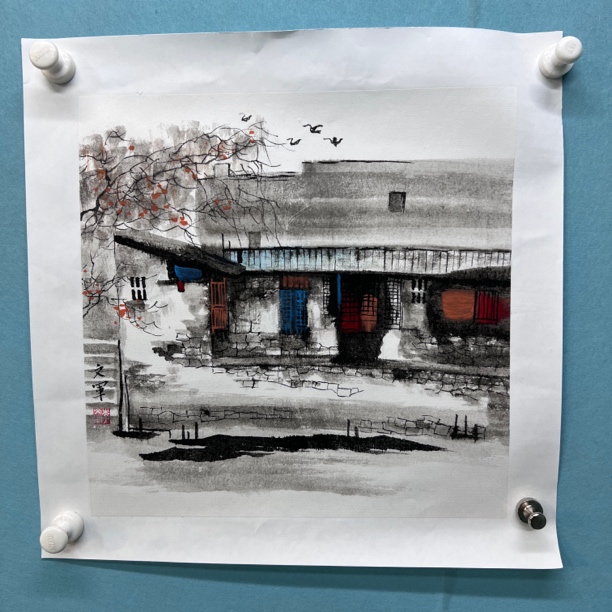 李文军一平尺山水国画